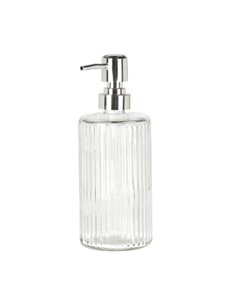 Dispenser υγρού σαπουνιού διάφανo ριγέ 400ml Ø7,5xY19,5εκ.