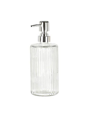 Dispenser υγρού σαπουνιού διάφανo ριγέ 400ml Ø7,5xY19,5εκ.