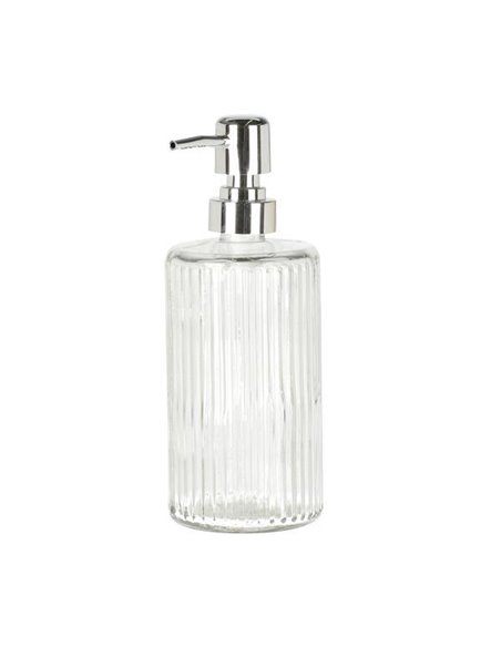 Dispenser υγρού σαπουνιού διάφανo ριγέ 400ml Ø7,5xY19,5εκ.