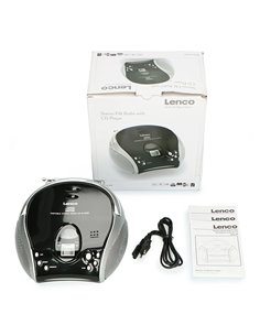 Φορητό ραδιόφωνο με CD και οθόνη LCD, σε μαύρο/ασημί χρώμα. 2