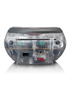 Φορητό ραδιόφωνο με CD και οθόνη LCD, σε διαφανές/μαύρο χρώμα. 2