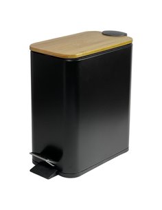 Κάδος απορριμμάτων με απαλό κλείσιμο μαύρος 6l, Y14,5x28x28εκ.
