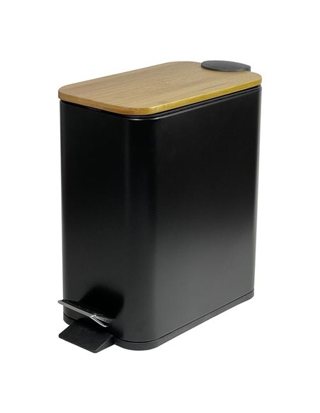 Κάδος απορριμμάτων με απαλό κλείσιμο μαύρος 6l, Y14,5x28x28εκ.
