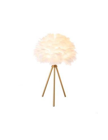 Φωτιστικό επιτραπέζιο με φτερά και μεταλλική βάση λευκό Υ47xØ30εκ.