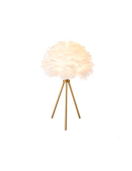 Φωτιστικό επιτραπέζιο με φτερά και μεταλλική βάση λευκό Υ47xØ30εκ.