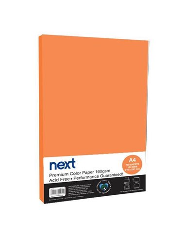 Χαρτόνι φωτοαντιγραφικό πορτοκαλί Α4,160γρ,100φ.