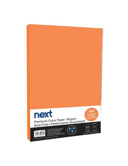 Χαρτόνι φωτοαντιγραφικό πορτοκαλί Α4,160γρ,100φ.