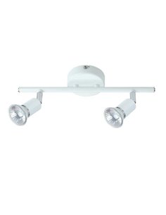 Irma II σποτ διπλό σε ράγα επιτοίχιο Ø8x 32,5xY15εκ. Λευκό