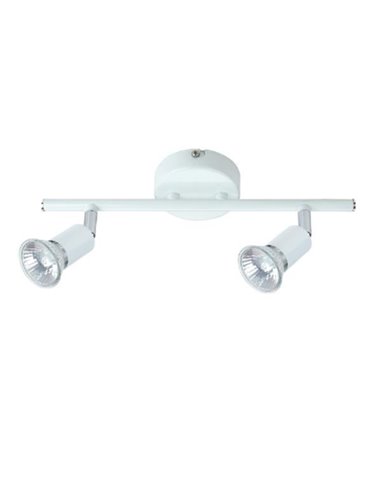 Irma II σποτ διπλό σε ράγα επιτοίχιο Ø8x 32,5xY15εκ. Λευκό