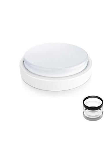 Πλαφονιέρα στρογγυλή LED 18W πολυκαρβονική Ø23,7 x Υ4,8εκ. με 3 χρωμ. στεφάνια