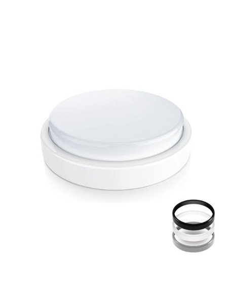 Πλαφονιέρα στρογγυλή LED 18W πολυκαρβονική Ø23,7 x Υ4,8εκ. με 3 χρωμ. στεφάνια