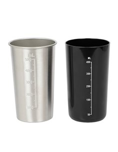 Φραπεδιέρα με 1 inox + 1 πλαστικό ποτήρι και πλήκτρο push, σε ασημί χρώμα, 100W. 2