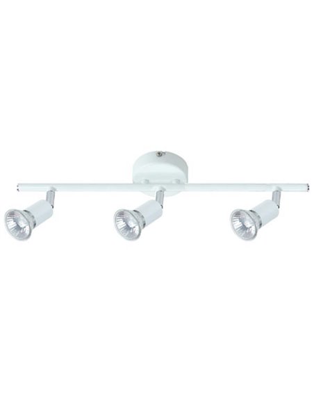 Irma III σποτ τριπλό σε ράγα επιτοίχιο Ø8x 50,5xY15εκ. λευκό