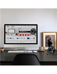 Μεταλλικός mini ανεμιστήρας με σύνδεση USB σε μαύρο χρώμα, 2.5W 2