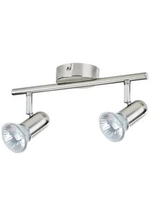 Irma II σποτ διπλό σε ράγα επιτοίχιο Ø8x 32,5xY15εκ. νικέλ ματ