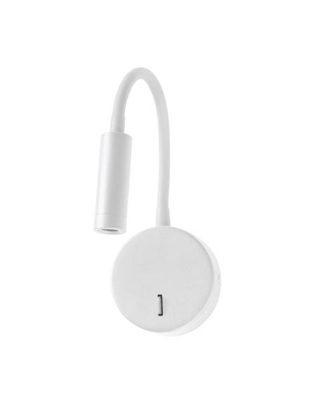 Απλίκα bed LED 3W στρογγυλή Ø9 x Υ39εκ. λευκή