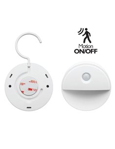 Φωτάκι νυκτός 0,8W μπαταρίας  Ø8x2,5εκ. με αισθητήρα φωτός, γάντζο και μαγνήτη