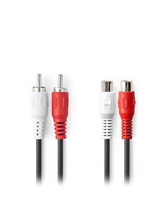 Καλώδιο προέκτασης stereo 2x RCA, 10.0m σε μαύρο χρώμα. 2