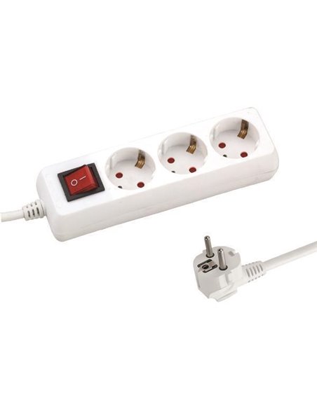 Πολύμπριζο 3θέσεων με διακόπτη, 3m μήκος και προστασία επαφών