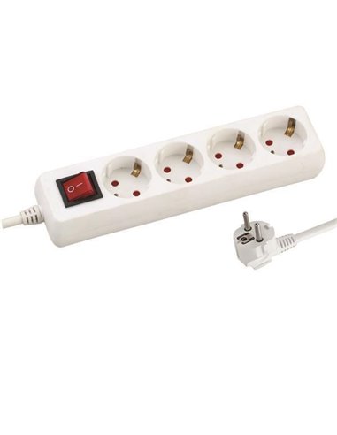 Πολύμπριζο 4θέσεων με διακόπτη, 3m μήκος και προστασία επαφών