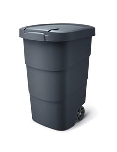 Κάδος απορριμμάτων τροχήλατος 90lt μαύρος Υ78,3x 58,3x39,4εκ,