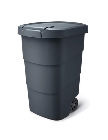 Κάδος απορριμμάτων τροχήλατος 90lt μαύρος Υ78,3x 58,3x39,4εκ,