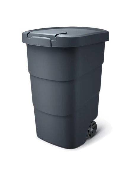 Κάδος απορριμμάτων τροχήλατος 90lt μαύρος Υ78,3x 58,3x39,4εκ,