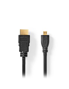 Καλώδιο High speed HDMI with Ethernet, HDMI Micro αρσ. - HDMI αρσ., με επίχρυσες επαφές, 1.50m. 2
