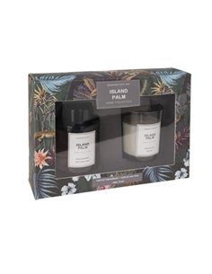Αρωματικό σετ δώρου με διαχυτή και κερί "Home Collection" island palm