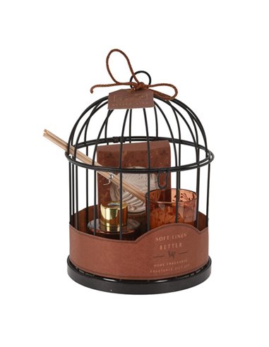 Αρωματικό Soft Linen σετ 5 τεμαχίων σε μεταλλικό κλουβί Ø14x20εκ.