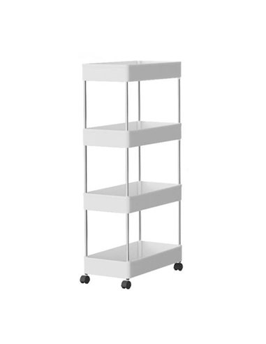 Τρόλεϊ 4 θέσεων πλαστικό λευκό Υ86x40x22εκ.