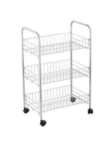 Τρόλεϊ 3 θέσεων ανθρακί με ρόδες 40x26x6,2εκ.