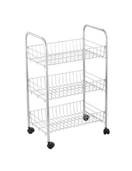 Τρόλεϊ 3 θέσεων ανθρακί με ρόδες 40x26x6,2εκ.