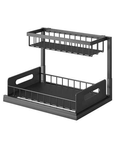 Διπλό ράφι οργάνωσης νεροχύτη μεταλλικό Υ29xΜ36xΠ27,5εκ.