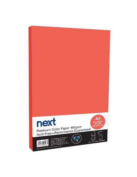 Χαρτόνι φωτοαντιγραφικό κόκκινο Α4 100 φύλλα 160γρ