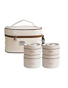 Σετ 4 lunch box inox - θερμική τσάντα 2.080ml