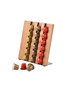 Θήκη για κάψουλες Nespresso από μπαμπού Υ32x25x23εκ.