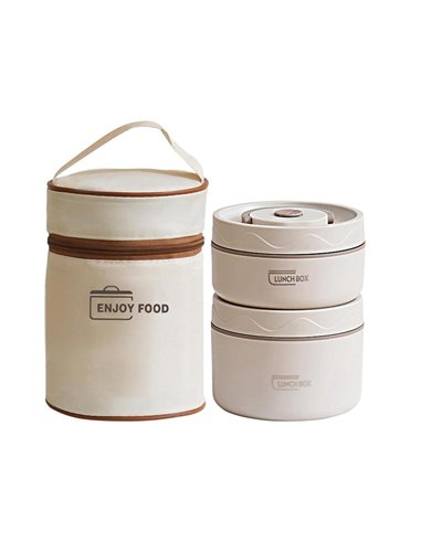 Σετ 2 lunch box inox - θερμική τσάντα 1040ml