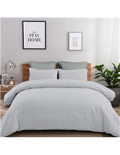 Σετ υπέρδιπλα σεντόνια Rafaella γκρι από 100% βαμβάκι 245x260εκ.