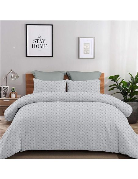 Σετ υπέρδιπλα σεντόνια Rafaella γκρι από 100% βαμβάκι 245x260εκ.