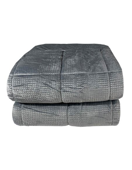 Κουβερτοπάπλωμα υπέρδιπλο γκρι 220x240εκ.