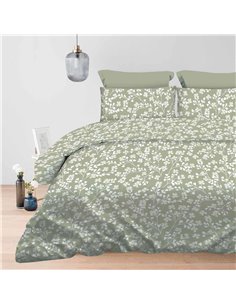 Σετ υπέρδιπλα σεντόνια Daisy olive από 100% βαμβάκι 245x260εκ.