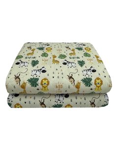 Κουβερλί παιδικό safari - zoo από 100% βαμβάκι 160x250εκ.