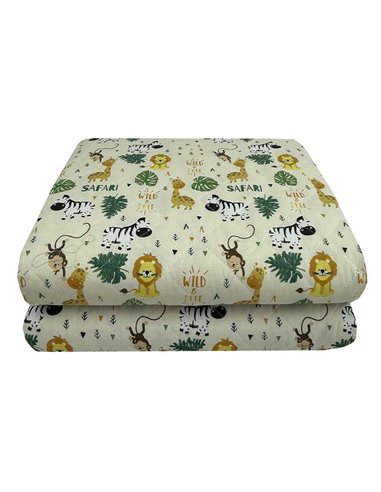 Κουβερλί παιδικό safari - zoo από 100% βαμβάκι 160x250εκ.
