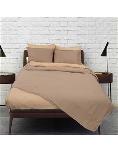 Σετ σεντόνια μονά RAINBOW Smoke-Beige από 50% βαμβάκι 160x250εκ.