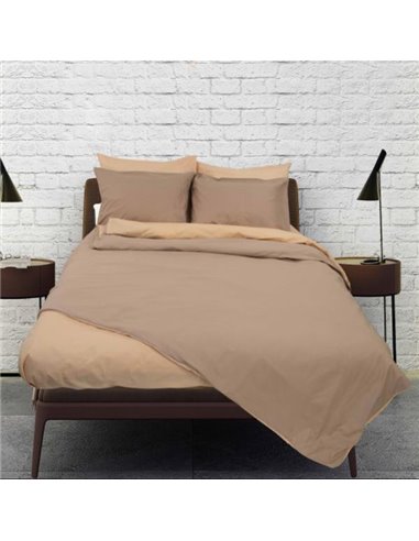 Σετ σεντόνια μονά RAINBOW Smoke-Beige από 50% βαμβάκι 160x250εκ.