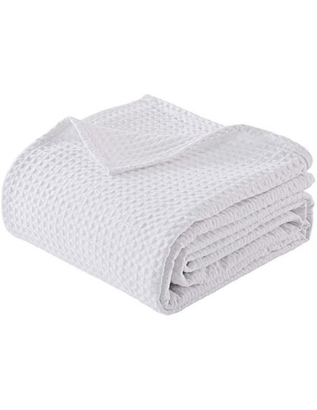 Κουβέρτα "Pablo" πικέ 100% βαμβακερή λευκή 160x240εκ.