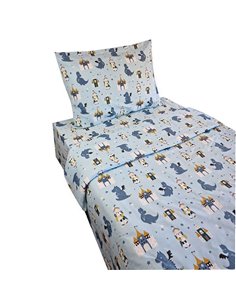 Σετ παιδικά σεντόνια μονά Dragons - Knights από 100% βαμβάκι 175x260εκ.