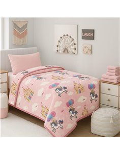 Κουβέρτα παιδική Unicorn Fly βελουτέ από 100% polyester 150x220εκ.