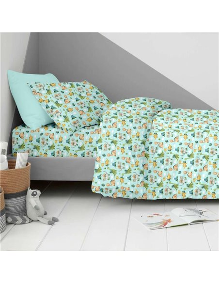 Σετ παιδικά σεντόνια μονά jurrassic από 100% βαμβάκι 170x260εκ.